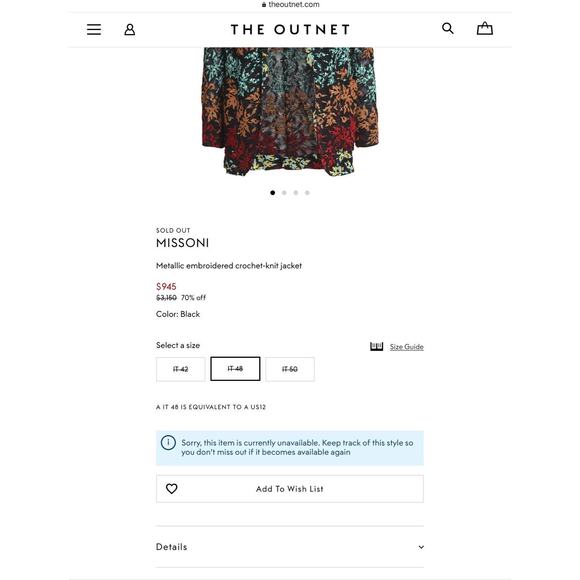 NEW $3150 Missoni Orange Label Metallic Embroidered Leaf Print Crochet Jacket - Picture 3 of 10